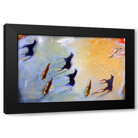 Long Shadows Black Modern Wood Framed Art Print by Hoffman, Kate