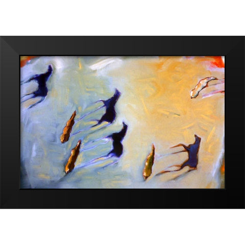 Long Shadows Black Modern Wood Framed Art Print by Hoffman, Kate