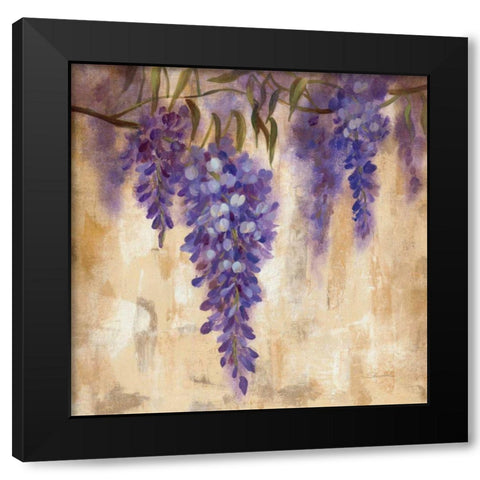 Wisteria Bloom II Black Modern Wood Framed Art Print with Double Matting by Vassileva, Silvia