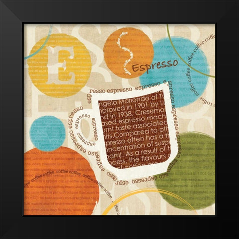 All About Coffee III Black Modern Wood Framed Art Print by Charron, Veronique