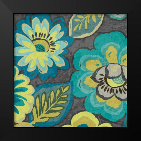 Floral Assortment II Black Modern Wood Framed Art Print by Wild Apple Portfolio
