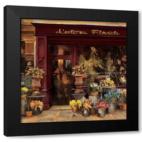 Parisian Shoppe I Black Modern Wood Framed Art Print with Double Matting by Hageman, Marilyn