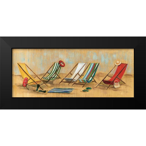 Living is Easy II - chairs Black Modern Wood Framed Art Print by Vassileva, Silvia
