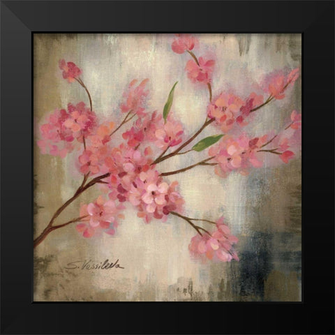 Cherry Blossom I Black Modern Wood Framed Art Print by Vassileva, Silvia