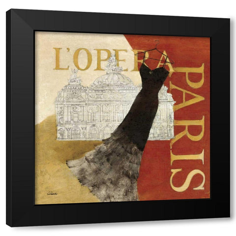 Paris Dress - L Opera Black Modern Wood Framed Art Print by Hristova, Albena