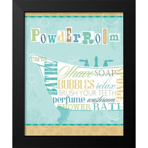 Bathroom Words Tub I Black Modern Wood Framed Art Print by Pela Studio