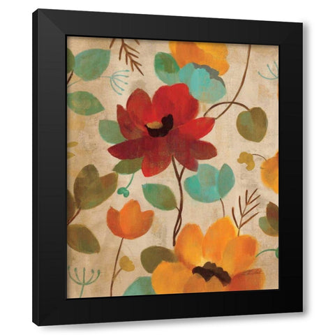 Vibrant Embroidery II Black Modern Wood Framed Art Print with Double Matting by Vassileva, Silvia