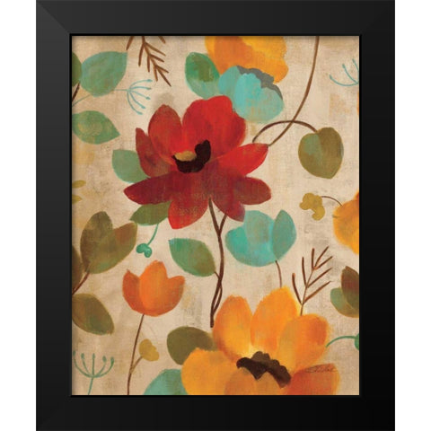 Vibrant Embroidery II Black Modern Wood Framed Art Print by Vassileva, Silvia