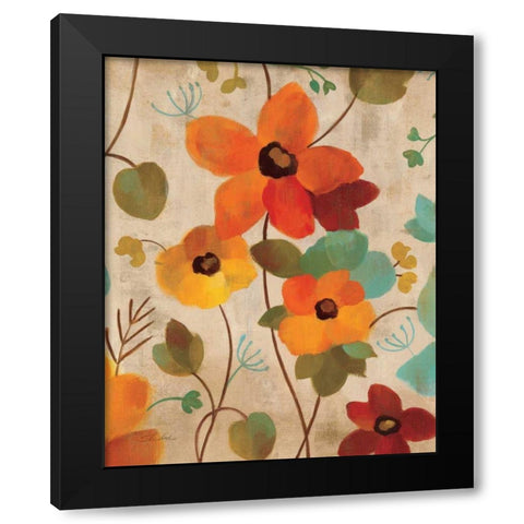 Vibrant Embroidery III Black Modern Wood Framed Art Print with Double Matting by Vassileva, Silvia