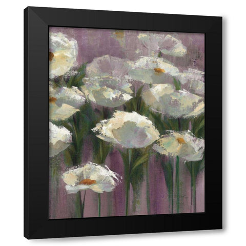 Anemones by the Lake Purple III Black Modern Wood Framed Art Print with Double Matting by Vassileva, Silvia