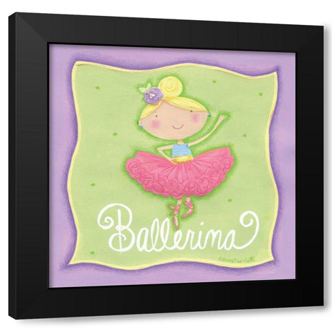 Ballerina Black Modern Wood Framed Art Print with Double Matting by Tavoletti, Anne