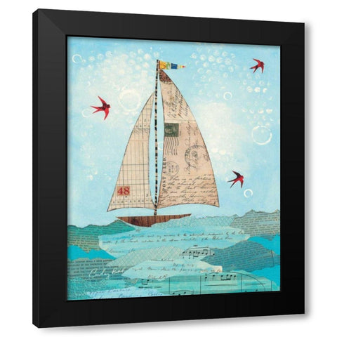 Coastal Notes I Black Modern Wood Framed Art Print with Double Matting by Prahl, Courtney