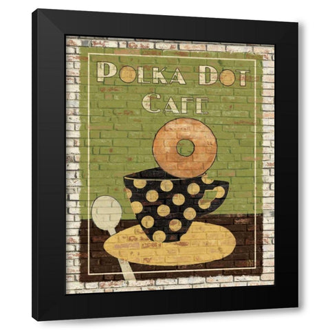 Polka Dot Cafe Black Modern Wood Framed Art Print by Tillmon, Avery