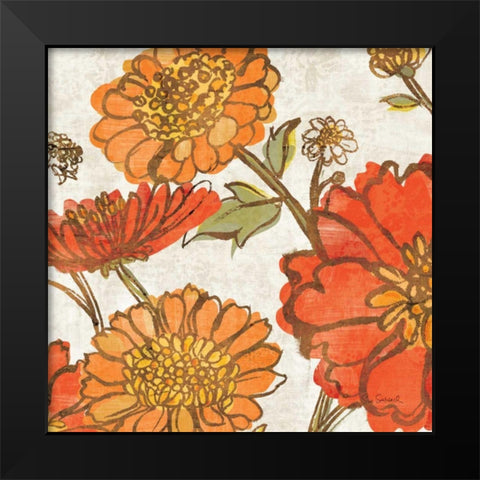 Tangerine Square II Black Modern Wood Framed Art Print by Schlabach, Sue