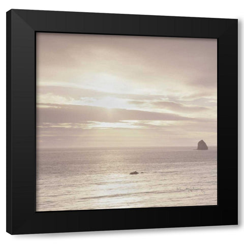Shoreline Triptych Left Black Modern Wood Framed Art Print by Audit, Lisa