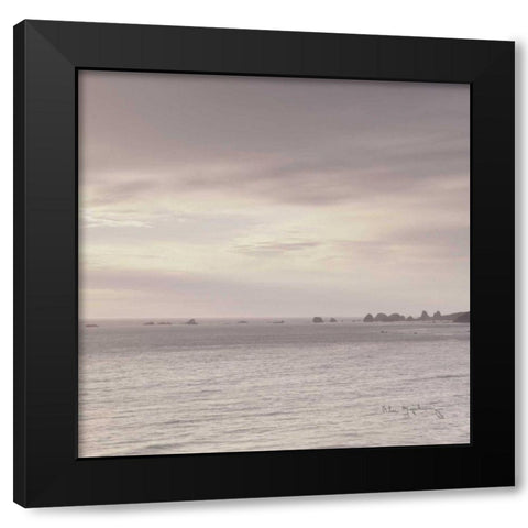 Shoreline Triptych Center Black Modern Wood Framed Art Print with Double Matting by Audit, Lisa