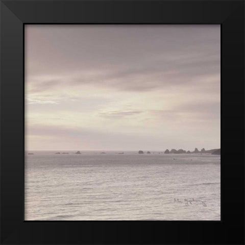 Shoreline Triptych Center Black Modern Wood Framed Art Print by Audit, Lisa