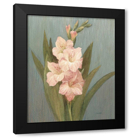 August Gladiola Black Modern Wood Framed Art Print by Nai, Danhui