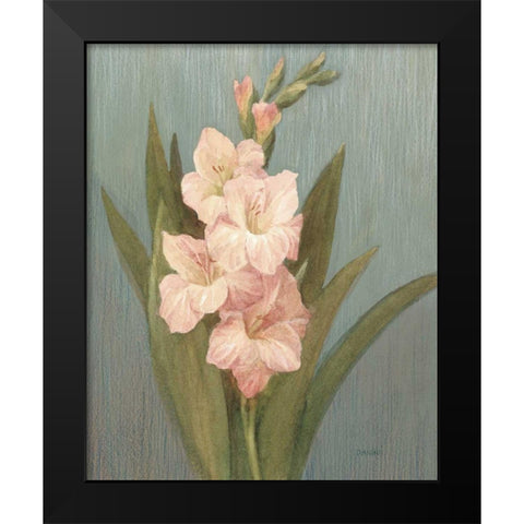 August Gladiola Black Modern Wood Framed Art Print by Nai, Danhui