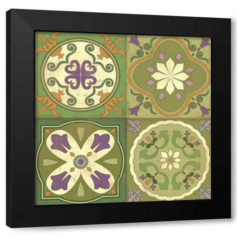 Fresh Herb Tiles Square Black Modern Wood Framed Art Print by Charron, Veronique
