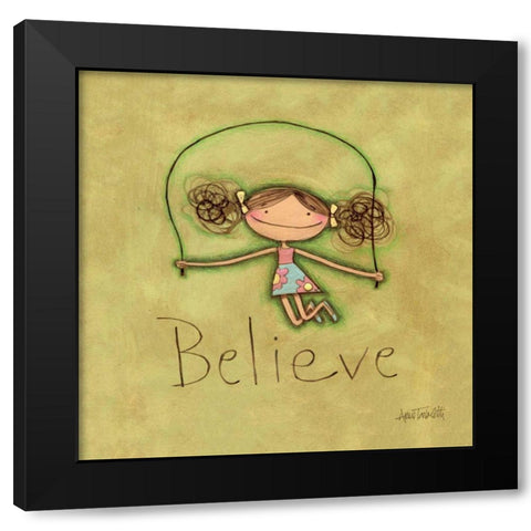 Believe Black Modern Wood Framed Art Print with Double Matting by Tavoletti, Anne