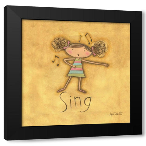 Sing Black Modern Wood Framed Art Print with Double Matting by Tavoletti, Anne