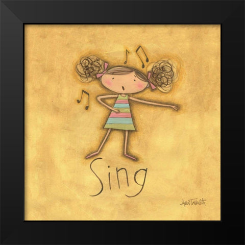 Sing Black Modern Wood Framed Art Print by Tavoletti, Anne