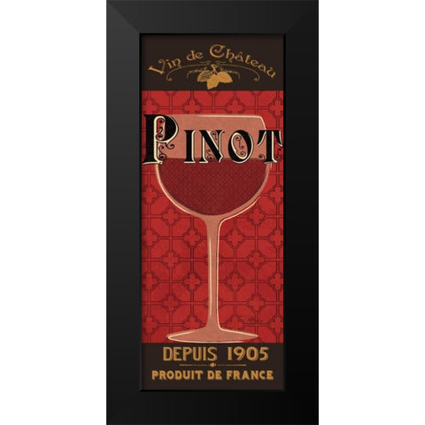 Red Label IV Black Modern Wood Framed Art Print by Pela Studio