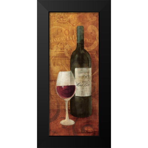 Vin Rouge Panel I Black Modern Wood Framed Art Print by Hristova, Albena