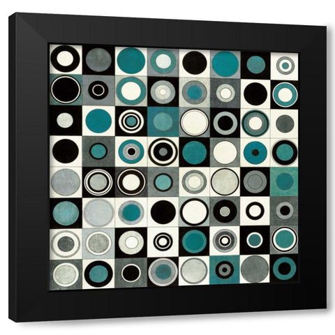 Carnaby Street Blue Black Modern Wood Framed Art Print with Double Matting by Wild Apple Portfolio