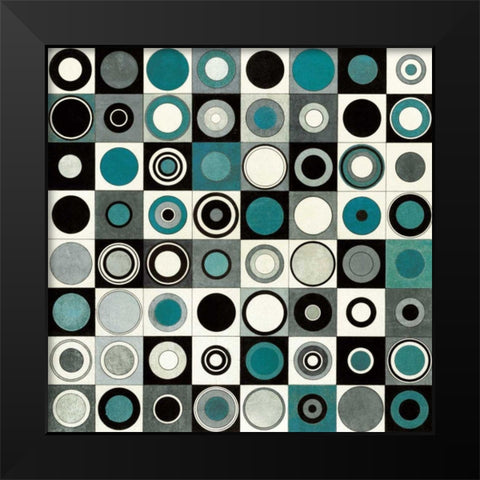Carnaby Street Blue Black Modern Wood Framed Art Print by Wild Apple Portfolio