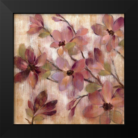 Magenta Branch I Black Modern Wood Framed Art Print by Vassileva, Silvia