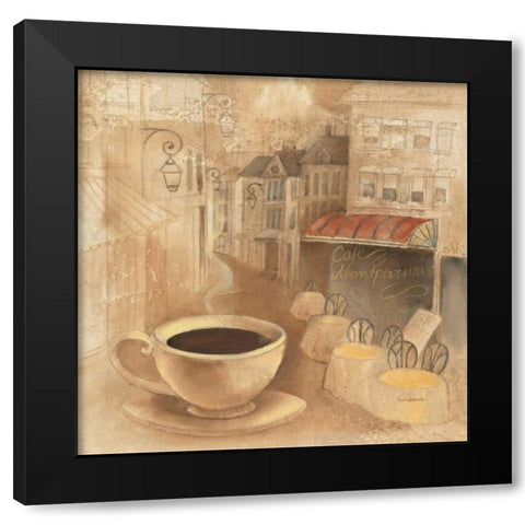 Cafe de Paris I Black Modern Wood Framed Art Print by Hristova, Albena