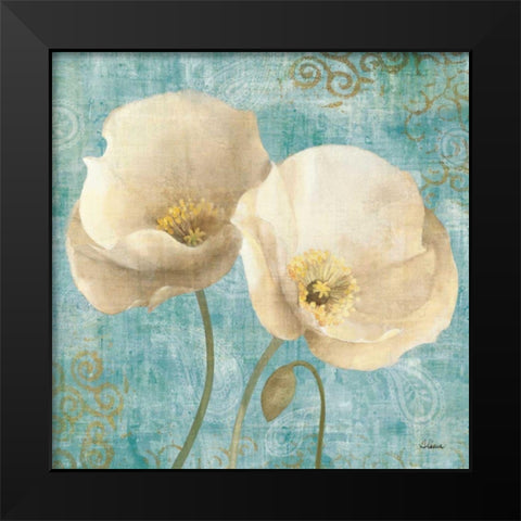 Poppies on Paisley Black Modern Wood Framed Art Print by Hristova, Albena