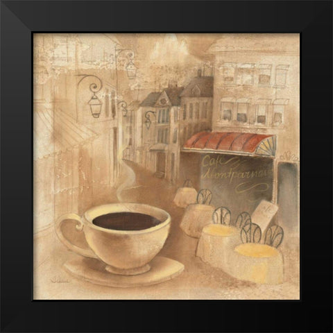 Cafe de Paris I Black Modern Wood Framed Art Print by Hristova, Albena