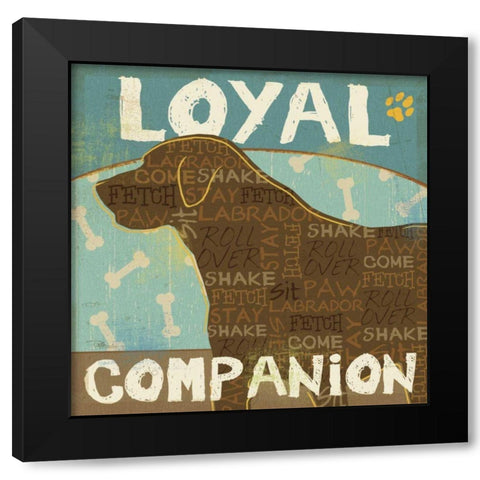 Best Friends II Black Modern Wood Framed Art Print by Pela Studio