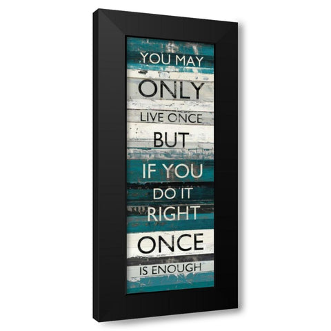 Blue Zephyr Quote I Black Modern Wood Framed Art Print with Double Matting by Schick, Mike
