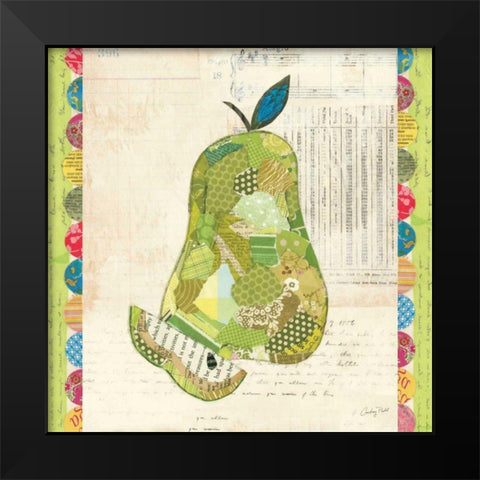 Fruit Collage III - Pear Black Modern Wood Framed Art Print by Prahl, Courtney