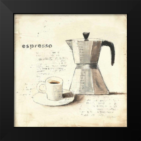 Parisian Coffee II Black Modern Wood Framed Art Print by Adams, Emily