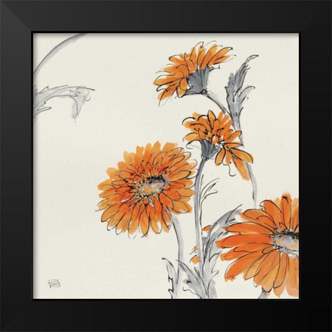 Orange Gerbera I Black Modern Wood Framed Art Print by Paschke, Chris