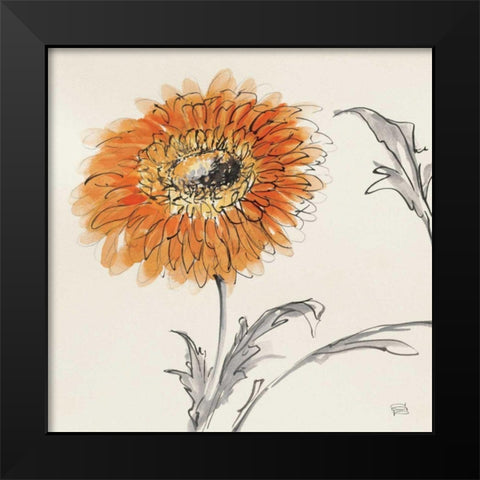 Orange Gerbera III Black Modern Wood Framed Art Print by Paschke, Chris
