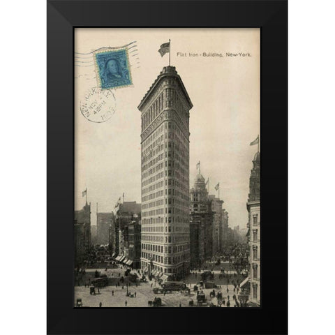 Flat Iron 1909 Black Modern Wood Framed Art Print by Wild Apple Portfolio