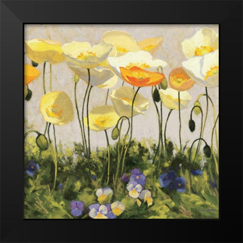 Poppies and Pansies II Black Modern Wood Framed Art Print by Novak, Shirley