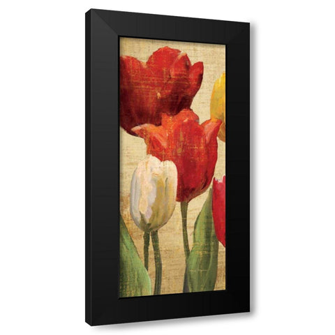 Tulip Fantasy on Cream II Black Modern Wood Framed Art Print with Double Matting by Hageman, Marilyn