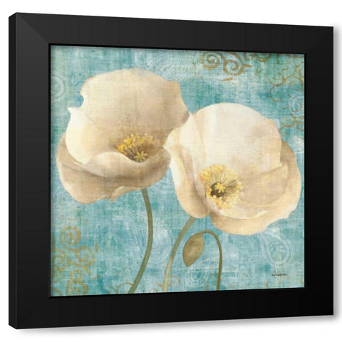 Poppies on Paisley Black Modern Wood Framed Art Print by Hristova, Albena