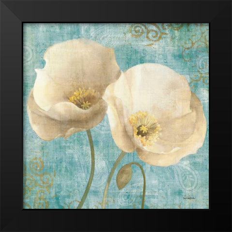 Poppies on Paisley Black Modern Wood Framed Art Print by Hristova, Albena