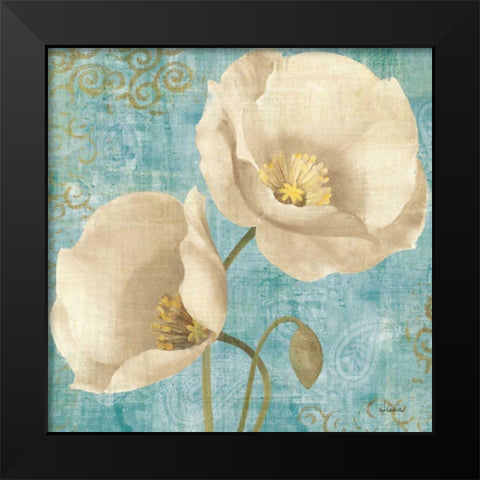 Rich Poppies on Paisley Black Modern Wood Framed Art Print by Hristova, Albena
