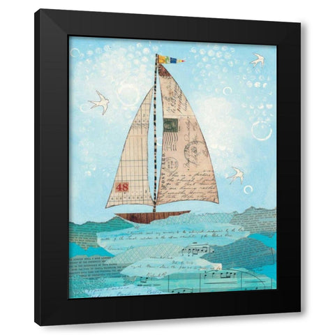 Coastal Notes I Black Modern Wood Framed Art Print with Double Matting by Prahl, Courtney