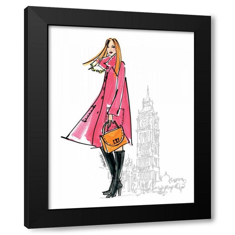Colorful Fashion I - London Black Modern Wood Framed Art Print by Tavoletti, Anne