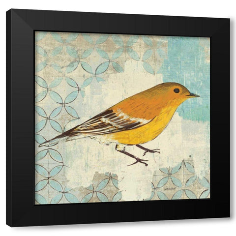 Pine Warbler Black Modern Wood Framed Art Print with Double Matting by Lovell, Kathrine